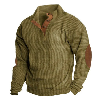 Men's Outdoor Stand Collar Long Sleeve Sweatshirt | Casual Wear | Breathable Fabric | Durable Corduroy | Relaxed Fit | Versatile Style | High-Quality Comfort
