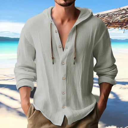 Men's Long Sleeve Solid Color Hoodie | Single Breasted Design | Casual Outerwear | Soft Fabric | Front Pockets | Versatile Style