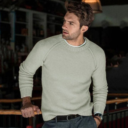 Men's Solid Color Knit Pullover Sweater | Crew Neck Soft Knitwear | Casual Winter Fall Spring | Comfortable Durable Warmth | Versatile Layering Jumper | Gift for Him