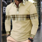 Men's Long Sleeve Waffle Polo Shirt | Casual Colorblock Design | Button-Up Front | Breathable Knit Fabric | Variety of Colors | Available in Sizes S-6XL | Perfect for All Seasons