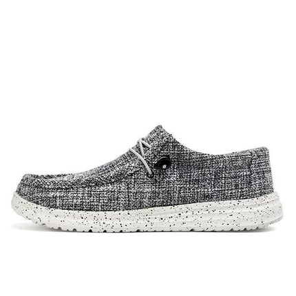 Men's Canvas Loafers | EVA Outsole | Premium Washed Canvas | Elastic Laces | Lightweight Comfort | Rounded Toe Design | Breathable Fabric | Odor-Reducing Insole | Machine Washable | Ideal Casual Shoe