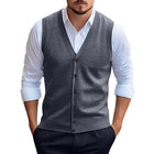 Men's Knitted Cardigan Vest | Casual Solid Color | Sleeveless V-Neck | Button-Up Design | Versatile Layering | High-Quality Fabric | Comfortable & Durable | Machine Washable | Elegant Outerwear