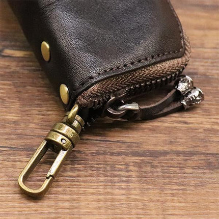 Vintage Cowhide Leather Waist Bag | Key Holder Purse | Unisex Belt Pouch | Genuine Leather Hip Bag | Stylish Fanny Pack | Versatile Travel Wallet | Brown Leather Waist Pack