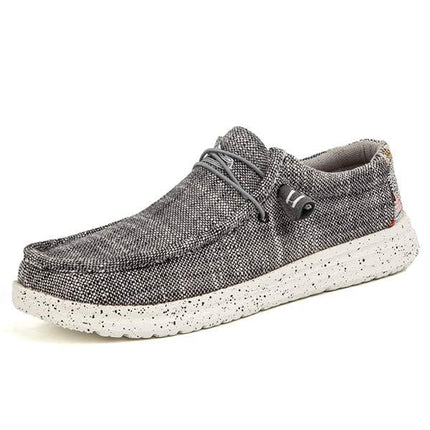 Men's Canvas Loafers | EVA Outsole | Premium Washed Canvas | Elastic Laces | Lightweight Comfort | Rounded Toe Design | Breathable Fabric | Odor-Reducing Insole | Machine Washable | Ideal Casual Shoe