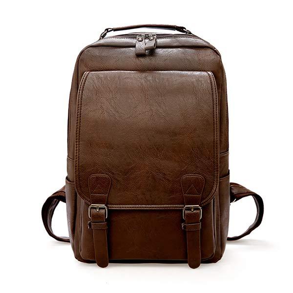 Vintage Leather Backpack | Large Capacity | Multifunctional Business Bag | Zip Flap Design