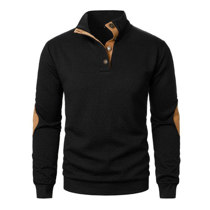 Men's Sweatshirt | Stand Collar | Long Sleeve | Premium Jacquard | Colorblock Design | Casual Modern Style | Comfortable & Stylish | Versatile Wardrobe Addition | Multiple Colors Available