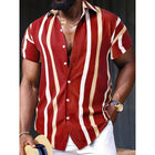 Men's Striped Short Sleeve Shirt | Casual Lapel Collar | Lightweight Fabric | Contemporary Style | Breathable Summer Top | Versatile Fit | Perfect for Everyday Wear | Available in Various Sizes