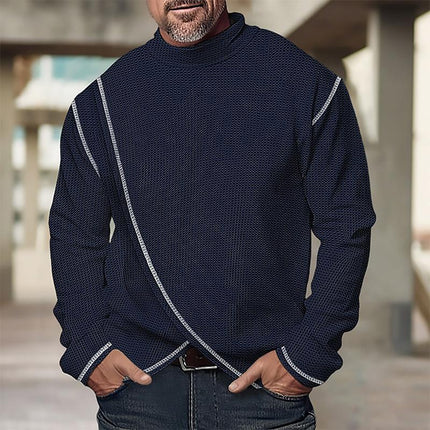 Men's Turtleneck Sweater | Long Sleeve Knitted Pullover | Soft Warm Fabric | Versatile Colors & Sizes | Classic Round Neck | Durable & Stylish | Cozy Winter Wear | Fashionable Top