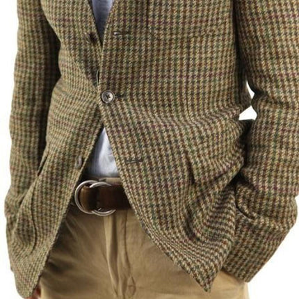 Men's Classic Single-breasted Blazer | Notched Lapel | Button Closure | Long Sleeves | Functional Cuffs | Premium Blended Fabric | Soft Breathable Material | Formal Casual Versatile | Comfortable Fit