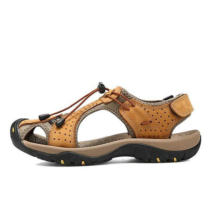 Men's Outdoor Beach Sandals | Durable Uppers | Non-Slip Outsole | Adjustable Heel Strap | Breathable Textile Lining | Toe Protection | Comfortable Everyday Wear | Summer Footwear