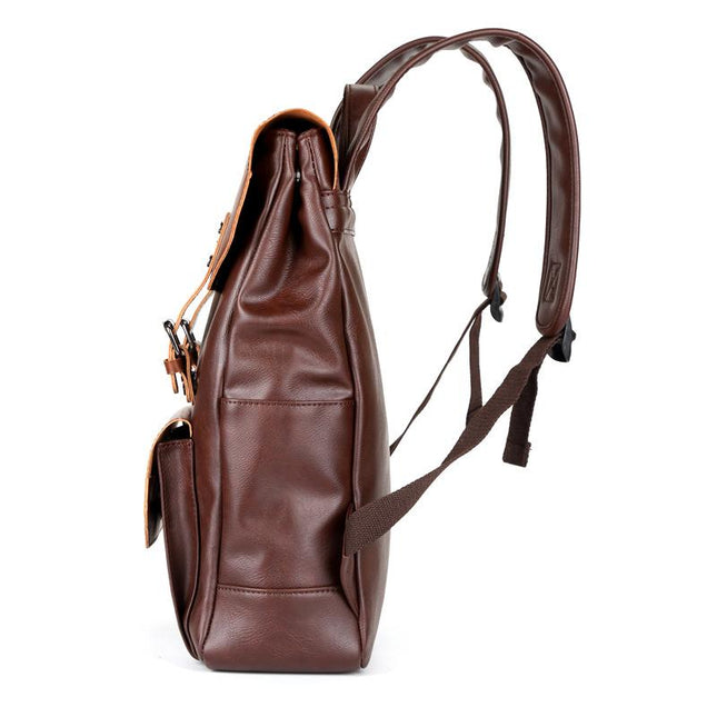 Men's Crazy Horse Leather Backpack | Large Capacity | Vintage Style | Durable | Adjustable Straps | Multiple Compartments | Laptop Sleeve | Travel Bag | Casual to Formal | High-Quality Material