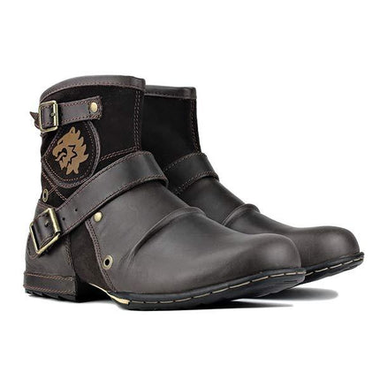 Men's Casual Leather & Suede Ankle Boots | Zip Closure | Breathable Leather Lining | Vintage Patina Finish | Comfortable Fit | Fashionable with Jeans or Chinos