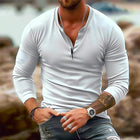 Men's Modern Long Sleeve V-Neck T-Shirt | Double V-Neck Design | Breathable Cotton Blend | Casual Pullover | Versatile Fit | Comfortable and Durable | Sizes Available