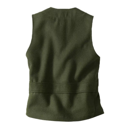 Men's Vintage Wool Blend Vest | V-Neck Single-Breasted | Multi-Pocket Design | Classic Style | Comfortable Fit | Durable Construction | Warmth and Elegance | Timeless Fashion