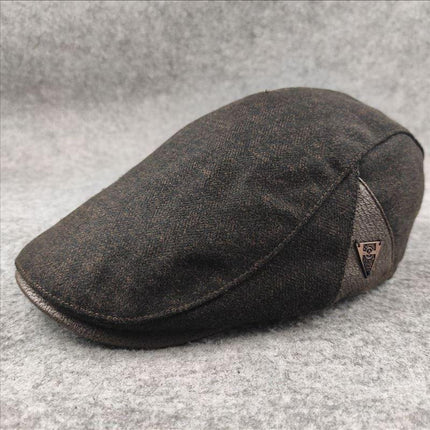 Men's Retro Wool Blend Beret | Timeless Winter Hat | Soft Warm Insulation | Classic Style | Charcoal Gray | Deep Navy | Rich Black | Versatile Fashion Accessory | Comfortable Fit | Ideal for Casual & Semi-Formal Wear