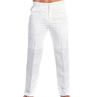 Men's Solid Color Linen Blend Loose Fit Pants | Breathable & Durable | Casual Style | Versatile & Easy Care | Available in Light Gray, Black, Beige, White, Dark Gray | Sizes S-4XL | Everyday Wear | Zipper Closure