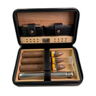 Men's Portable Cigar Humidor | Leather Travel Case with Built-in Humidity Control | Compact Luxury Storage for Cigars | Premium Quality | Secure Zipper | Stylish Design for Travel & Home | Ideal Gift for Cigar Lovers