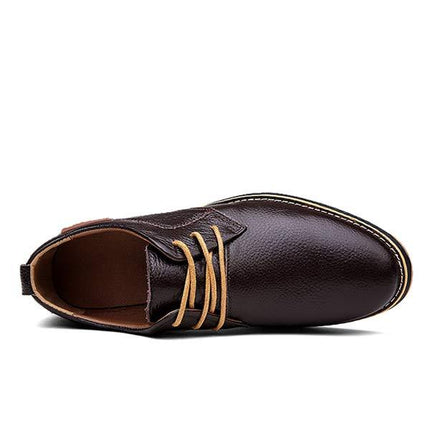 Men's Oxford Dress Shoes | Pebbled Leather Upper | Lace-Up Closure | Blind Eyelets | Casual Sophisticated Style | Versatile Work & Weekend Footwear