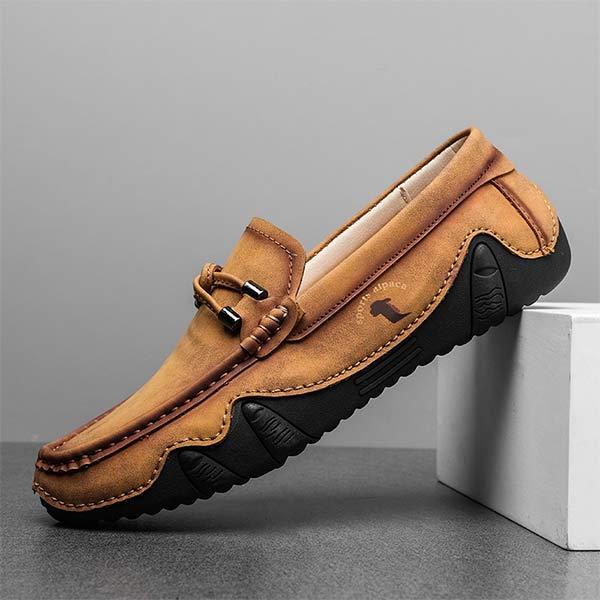 Men's Leather Loafers | Casual Hand-Sewn Nubuck Shoes | Memory Foam Footbed | Flexible Rubber Sole | Lightweight Comfort | Office to Weekend Footwear