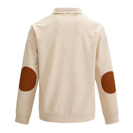 Men's Waffle Textured Sweatshirt | Stand Collar | Long Sleeve | Casual & Sporty Outdoor Wear | Warm & Breathable Knit | Multiple Colors | Versatile for Hiking & Everyday Use | Sizes Available