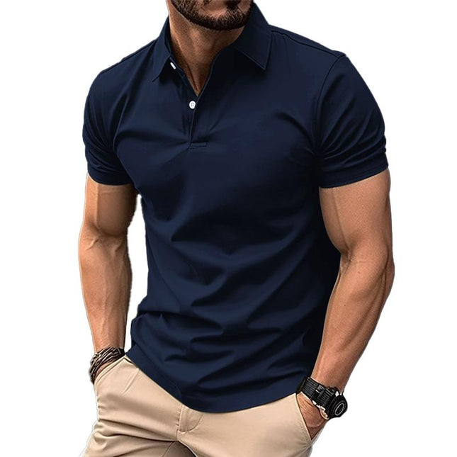 Men's Polo Shirt | Casual Solid Color | Short Sleeved | Classic Fit | Cotton Blend | Sporty Collar | Breathable | Ideal for Spring and Summer | Versatile for Casual Outings | Comfortable Fabric