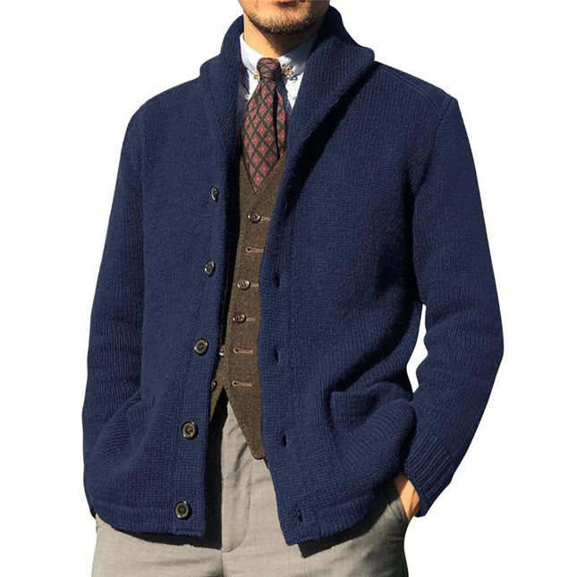 Men's Knit Jacket | Solid Color | Button Closure | Tailored Fit | Elegant Style | Warm & Cozy | Versatile Outerwear for Casual & Formal Occasions