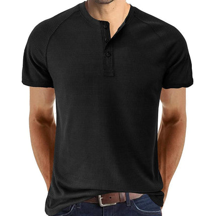 Men's Henley T-Shirt | Short Sleeve | Tough Guy Design | Soft Cotton Blend | Breathable | Comfortable Fit | Classic Henley Neckline | Durable Construction | Versatile Casual Style | Multiple Colors Available