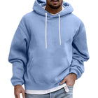 Men's Fleece Hoodie | Solid Color Loose Fit | Casual Pullover with Pocket | Long Sleeve Warm Sweatshirt | Comfortable Cozy Top for Everyday Wear | Style with Jeans or Layer for Outdoor Activities