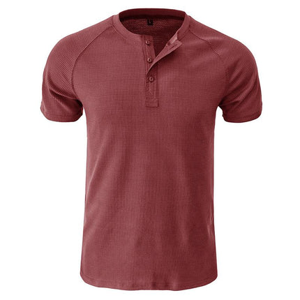 Men's Henley T-Shirt | Short Sleeve | Tough Guy Design | Soft Cotton Blend | Breathable | Comfortable Fit | Classic Henley Neckline | Durable Construction | Versatile Casual Style | Multiple Colors Available