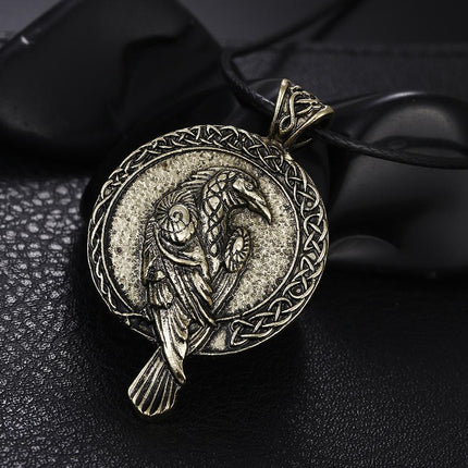 Celtic Raven Necklace | Viking Pendant | Vintage Style | Casual Wear | Jewelry for Men & Women | Norse Mythology Inspired | Gift for Him or Her | Unique Ancient Design