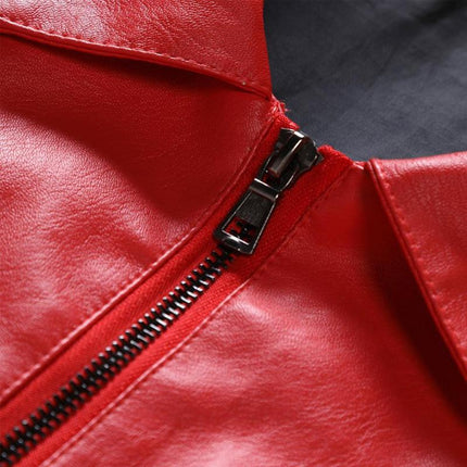 Men's Leather Jacket | Lapel Collar | Zip-Up Closure | Premium Quality | Classic Style | Sleek Silhouette | Durable Design | Casual & Formal Wear | Multiple Functional Pockets