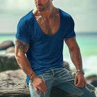 Men's Slim Fit T-Shirt | Cotton Blend | U-Neck | Short Sleeve | Casual Top | Breathable & Comfortable | Durable & Stylish | Easy Care | Ideal for Daily Wear/Layout