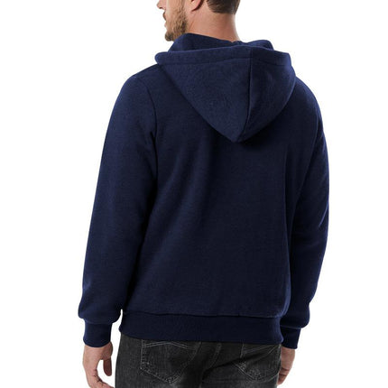Men's Zipper Collar Patchwork Hoodie | Casual Loose Fit Pullover | Breathable Comfort | Modern Stylish Design | Kangaroo Pocket | Adjustable Hood | Ideal for Layering | Versatile Outdoor & Indoor Wear