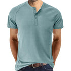 Men's Henley T-Shirt | Short Sleeve | Tough Guy Design | Soft Cotton Blend | Breathable | Comfortable Fit | Classic Henley Neckline | Durable Construction | Versatile Casual Style | Multiple Colors Available