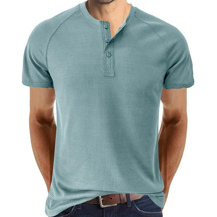 Men's Henley T-Shirt | Short Sleeve | Tough Guy Design | Soft Cotton Blend | Breathable | Comfortable Fit | Classic Henley Neckline | Durable Construction | Versatile Casual Style | Multiple Colors Available
