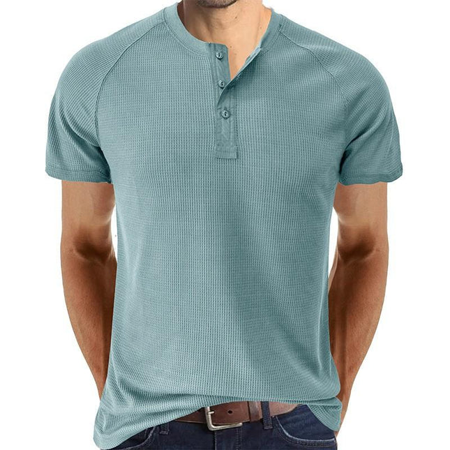 Men's Henley T-Shirt | Short Sleeve | Tough Guy Design | Soft Cotton Blend | Breathable | Comfortable Fit | Classic Henley Neckline | Durable Construction | Versatile Casual Style | Multiple Colors Available