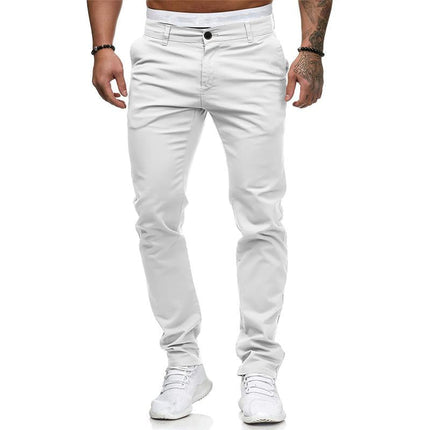 Men's Jogger Pants | Solid Color | Slim Fit | Casual Style | Loose Fit | Mid Waist | Drawstring Closure | Thin Cotton Blend | Machine Washable | 43253681M