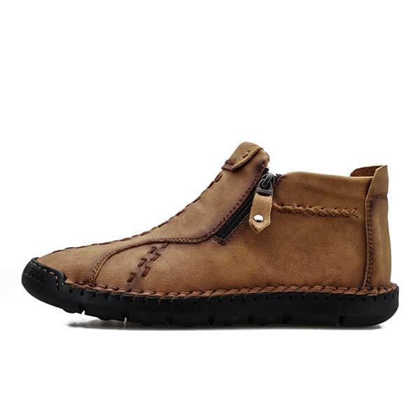 Men's Vintage Leather Boots | Casual Footwear | Comfortable Rubber Sole | Lightweight Design | High-Quality Fit