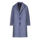 Men's Slim-Fit Long Trench Coat | British Style Outerwear | Classic Lapel Collar | All-Season Jacket | Black Grey Beige | Tailored Formal Look | Elegant Men's Coat | High-Quality Material