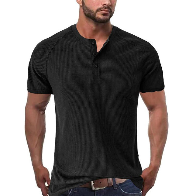 Men's Henley T-Shirt | Short Sleeve | Tough Guy Design | Soft Cotton Blend | Breathable | Comfortable Fit | Classic Henley Neckline | Durable Construction | Versatile Casual Style | Multiple Colors Available