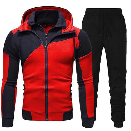 Men's Hoodie Sweatpants Set | Double Layer | Casual Sport Outfit | Hooded Sweatshirt with Drawstring | Long Sleeve | Cotton-Polyester Blend | Autumn Winter Apparel | Warm Insulation | Rich Colors | Relaxed Fit