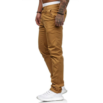 Men's Jogger Pants | Solid Color | Slim Fit | Casual Style | Loose Fit | Mid Waist | Drawstring Closure | Thin Cotton Blend | Machine Washable | 43253681M