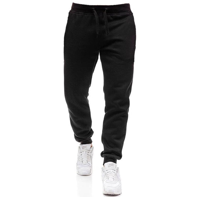 Men's Fleece Casual Sports Pants | Elastic Drawstring Waistband | Tapered Leg Design | Soft Breathable Fleece Fabric | Ribbed Ankle Cuffs | Modern Athletic Style | Versatile Everyday Wear | Comfortable Fit
