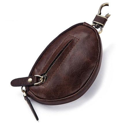 Men's Cowhide Leather Wallet | Zipper Closure | Key Compartment | Compact Design | Premium Quality | Multi-Functional Slots | Soft Lining | Sturdy Key Holder | Durable & Stylish | Perfect Gift