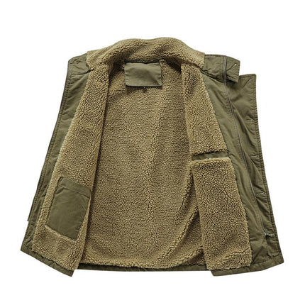Men's Vintage Style Velvet Single Breasted Vest | Retro Casual Hunting Suits Design | Stand-Up Collar | Sleeveless | Fleece Lined Warmth | Button Closure | Side Pockets | Stylish Layering | Multiple Sizes Available