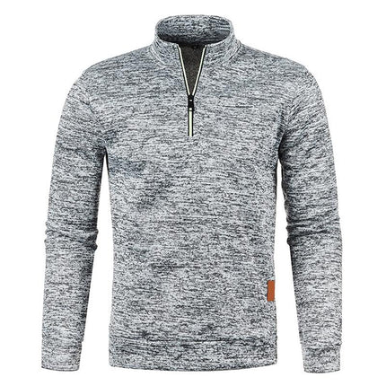 Men's Zipper Pullover Sweater | Classic Stand Collar | Relaxed Fit | Solid Color | Autumn Winter Spring | Casual Daily Wear | Machine Wash | Comfortable Knitted Fabric | Warm Ribbed Hem and Cuffs