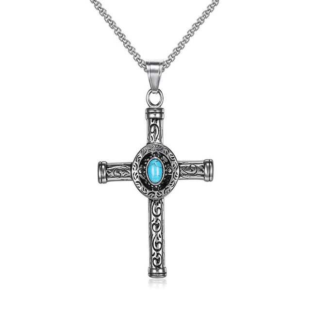 Vintage Cross Pendant Necklace | Casual Fashion Jewelry | Men's & Women's Accessory | Retro Style Charm | Unisex Necklace | Spiritual Gift | Antique Design | Adjustable Chain | Everyday Wear