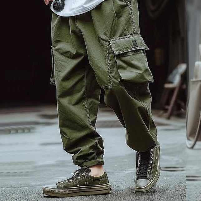 Men's Outdoor Casual Multi-Pocket Cotton Cargo Pants | Breathable Durable Fabric | Relaxed Fit | Multi-Pocket Design | Versatile Styling | Reinforced Stitching | Easy Care | Various Sizes | Comfort for Adventure