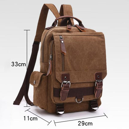 Casual Canvas Travel Backpack | Retro Design | Solid Color Outdoor Bag | Versatile & Durable for Men & Women
