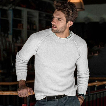 Men's Solid Color Knit Pullover Sweater | Crew Neck Soft Knitwear | Casual Winter Fall Spring | Comfortable Durable Warmth | Versatile Layering Jumper | Gift for Him